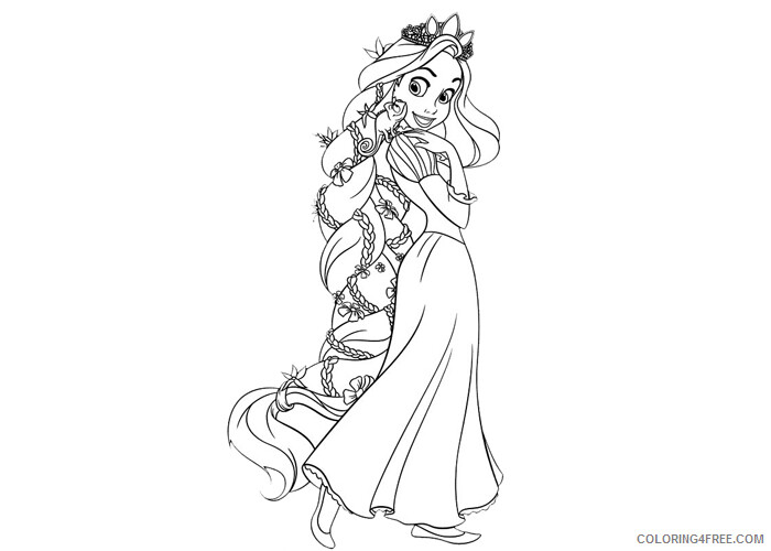 Princess Coloring Pages for Girls Tangled princess Printable 2021 1146 Coloring4free