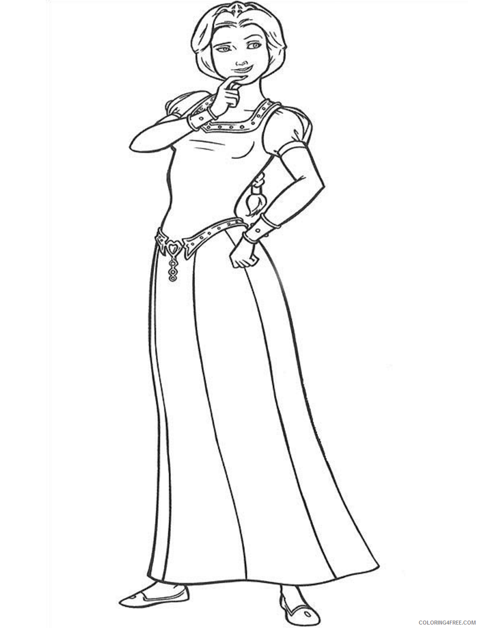 Princess Coloring Pages for Girls beautiful_princess_fiona Printable 2021 1052 Coloring4free
