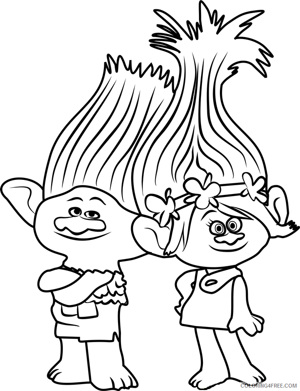 Princess Coloring Pages for Girls branch and princess poppy Printable 2021 Coloring4free