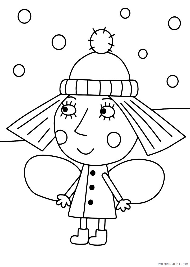 Princess Coloring Pages for Girls little princess holly in the snow 2021 Coloring4free