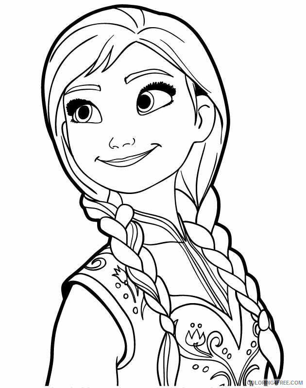Princess Coloring Pages for Girls princess anna Printable 2021 1111 Coloring4free