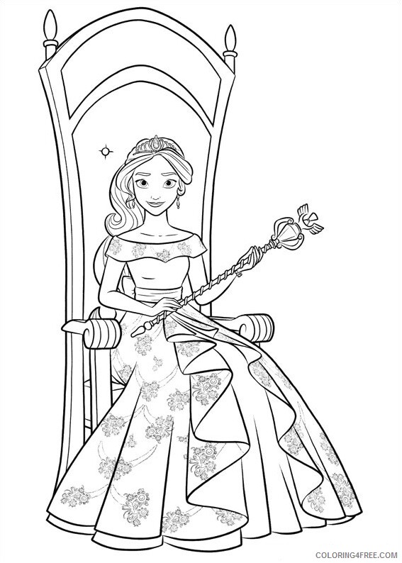 Princess Coloring Pages for Girls princess elena a4 Printable 2021 1049 Coloring4free