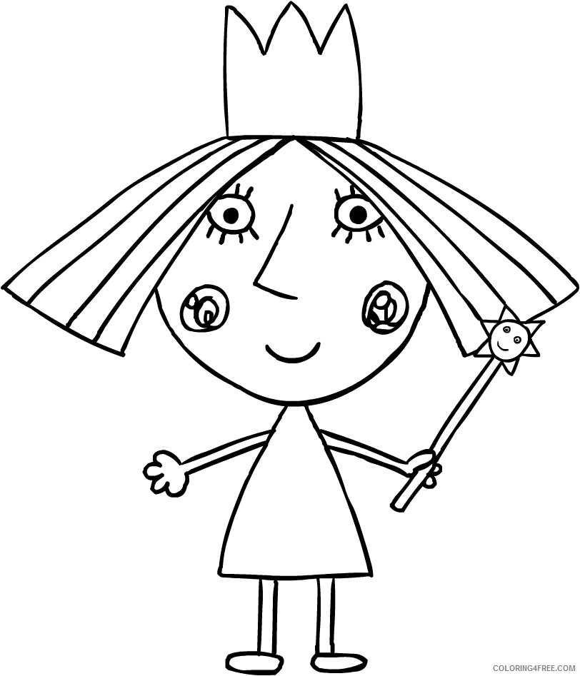 Princess Coloring Pages for Girls princess holly a4 Printable 2021 1050 Coloring4free