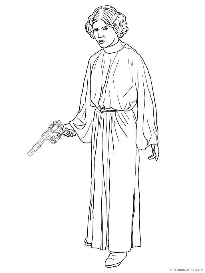Princess Coloring Pages for Girls princess leia Printable 2021 1077 Coloring4free