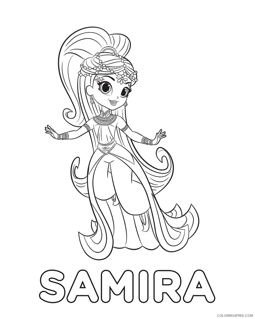 Princess Coloring Pages for Girls princess samira Printable 2021 1053 Coloring4free