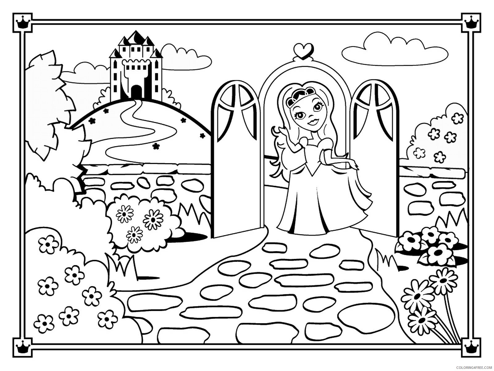 Princess Coloring Pages for Girls princess_cl45 Printable 2021 1110 Coloring4free