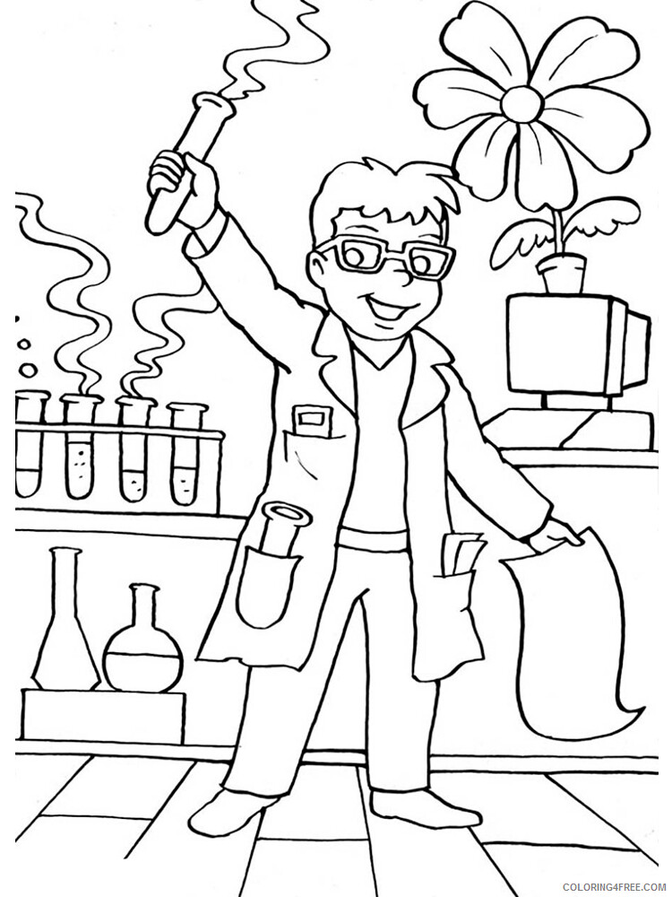 Scientist Coloring Pages for Kids Scientist 5 Printable 2021 521 Coloring4free