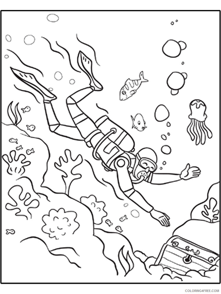 Scuba Diving Coloring Pages for Kids Scuba Diving 1 Printable 2021 531 Coloring4free