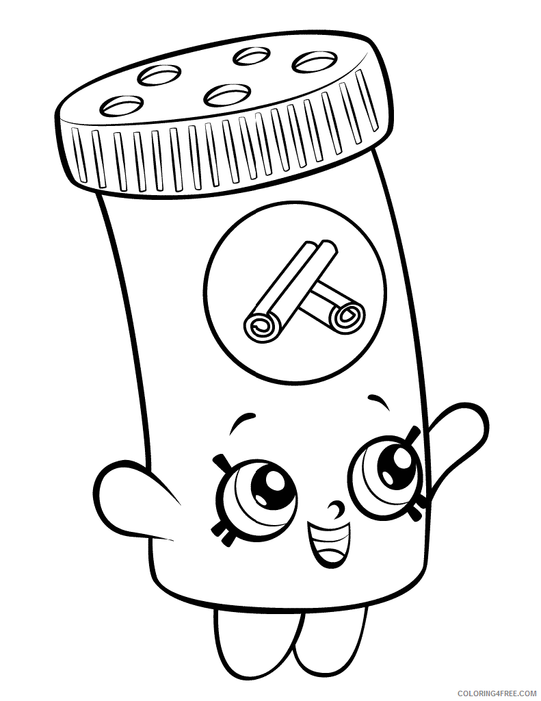 Shopkins Coloring Pages for Girls cinnamon sally shopkin Printable 2021 1213 Coloring4free