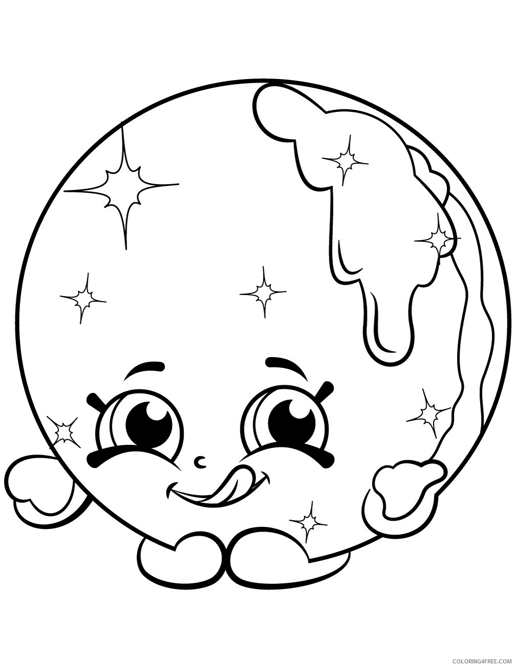 Shopkins Coloring Pages for Girls donna donut shopkin Printable 2021 1214 Coloring4free