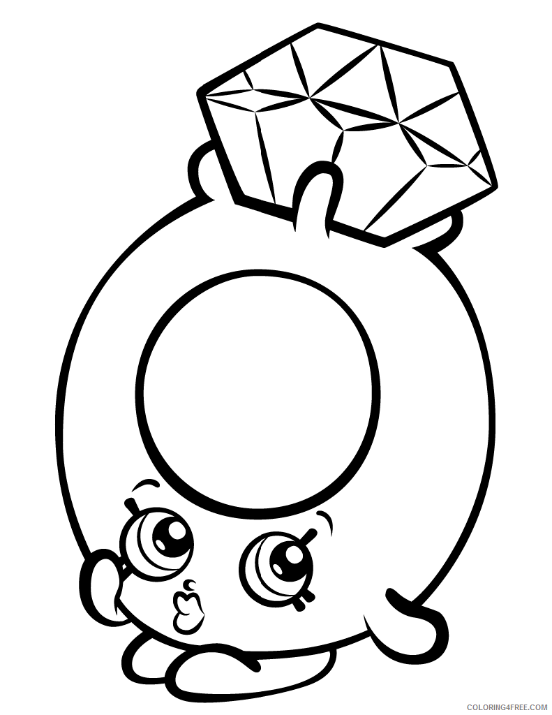 Shopkins Coloring Pages for Girls roxy ring with diamond shopkin Printable 2021 Coloring4free
