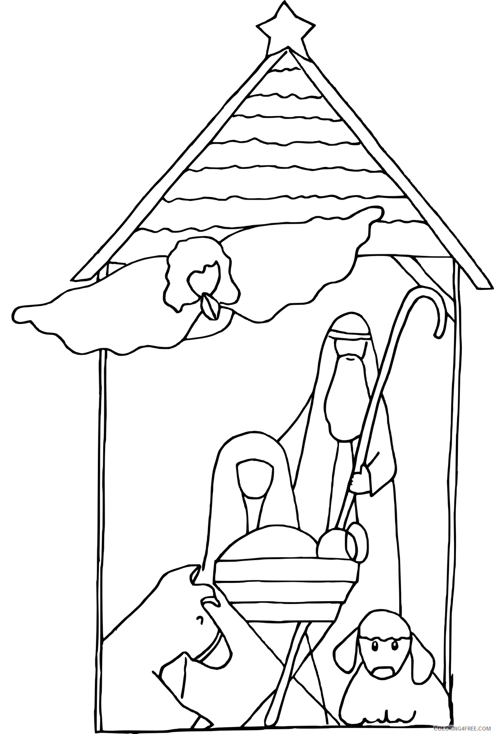 Simple Coloring Pages for Kids Simple Baby Jesus Printable 2021 563 Coloring4free