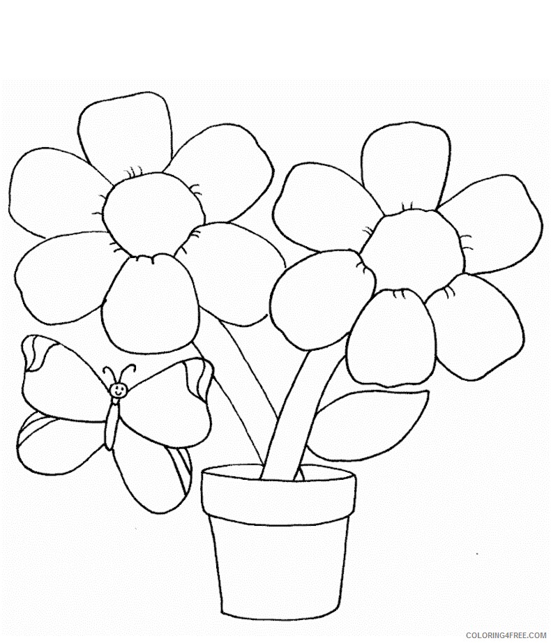 Simple Coloring Pages for Kids downloadable flower Printable 2021 559 Coloring4free