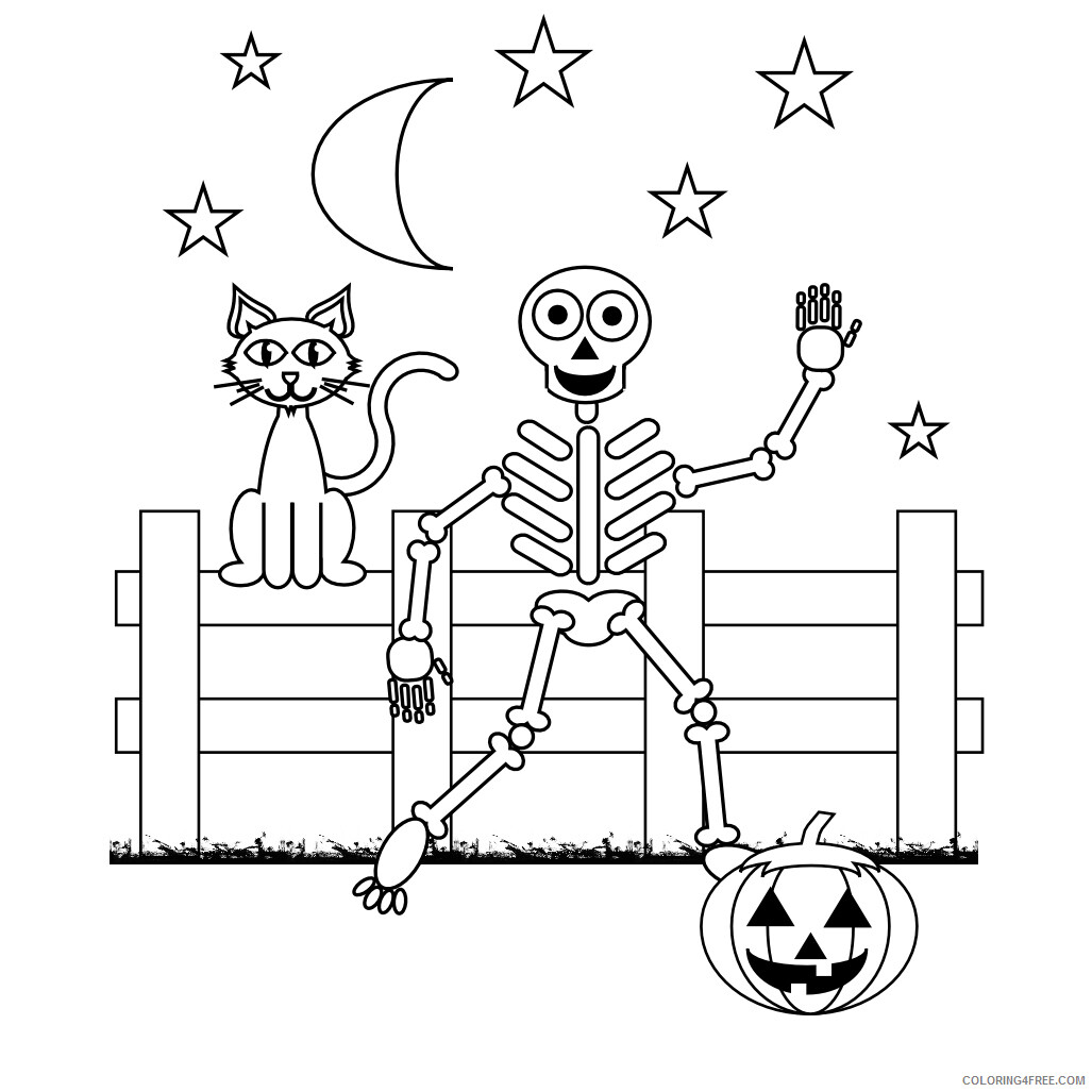 Skeleton Coloring Pages for Kids Free Skeleton Printable 2021 605 Coloring4free