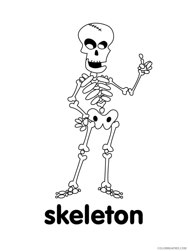 Skeleton Coloring Pages for Kids Skeleton 11 Printable 2021 610 Coloring4free