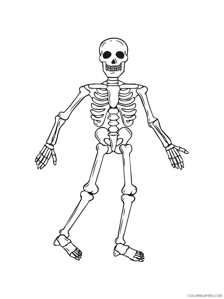 Skeleton Coloring Pages for Kids Skeleton 2 Printable 2021 612 Coloring4free
