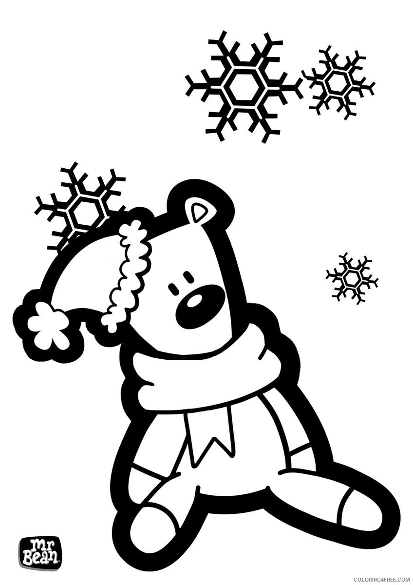 Teddy Bears Coloring Pages for Girls teddy in the winter Printable 2021 1341 Coloring4free