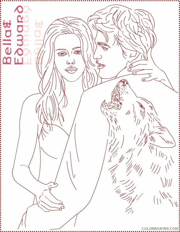 The Twilight Saga Coloring Pages for Girls edward bella draw Printable 2021 1379 Coloring4free