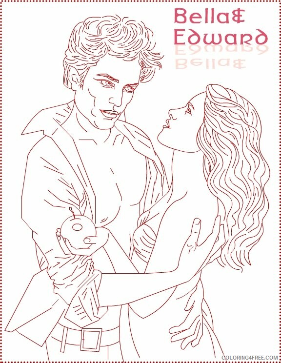 The Twilight Saga Coloring Pages for Girls edward bella draw Printable 2021 Coloring4free