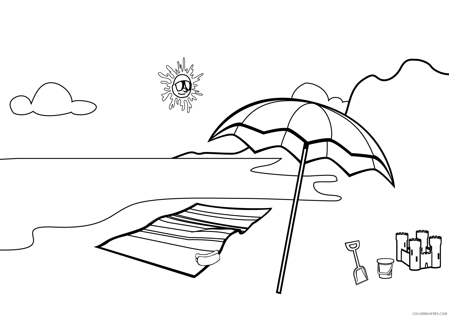 Umbrella Coloring Pages for Kids Beach Umbrella Printable 2021 720 Coloring4free