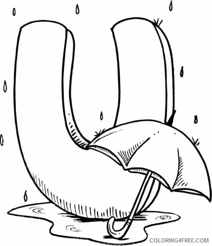 Umbrella Coloring Pages for Kids U for Umbrella Printable 2021 728 Coloring4free