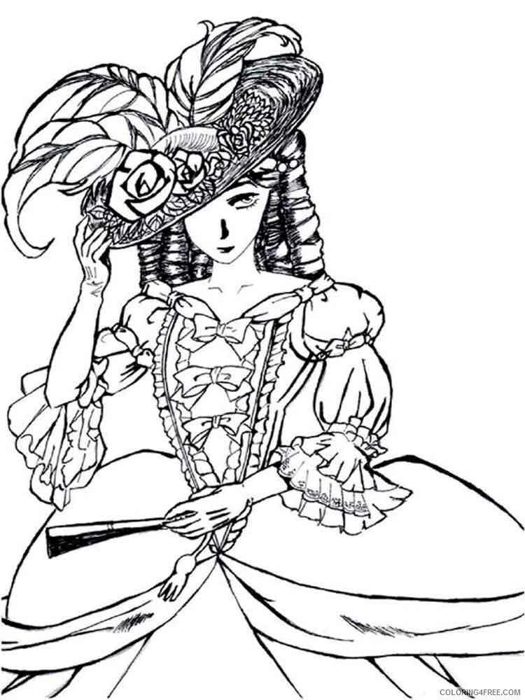 Victorian Woman Coloring Pages for Girls victorian woman 10 Printable 2021 1383 Coloring4free