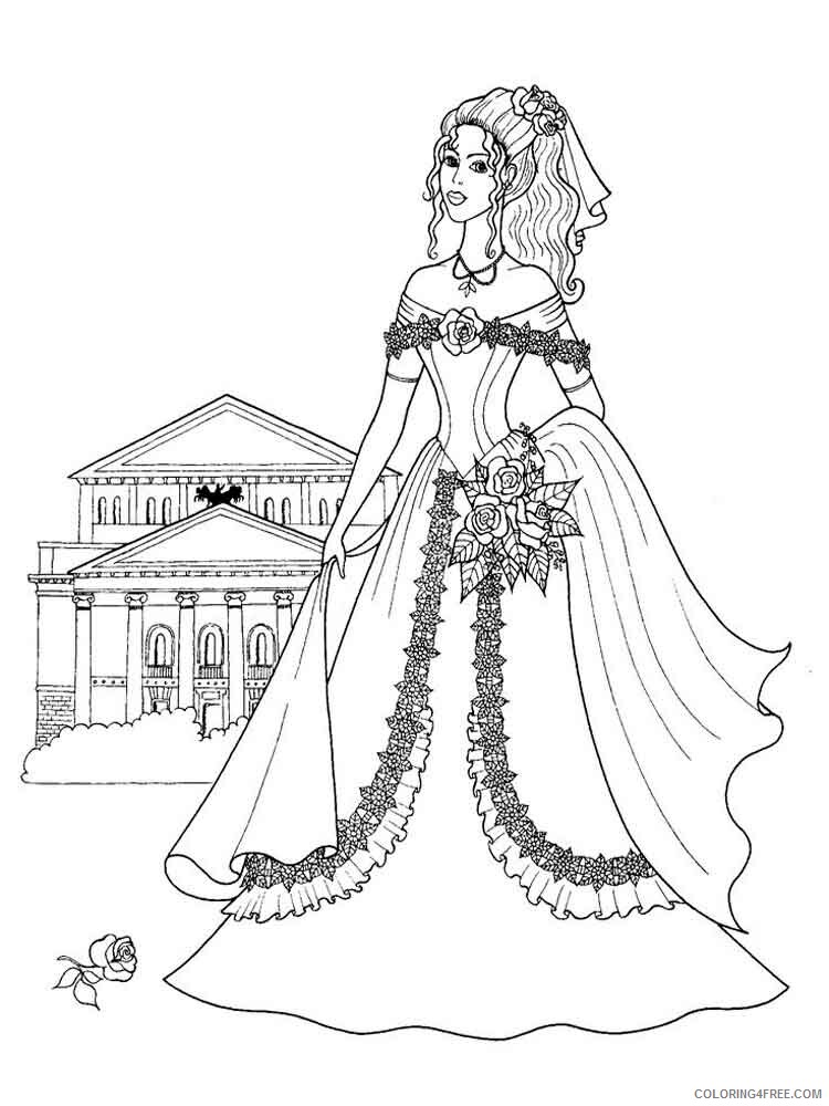 Victorian Woman Coloring Pages for Girls victorian woman 5 Printable 2021 1387 Coloring4free