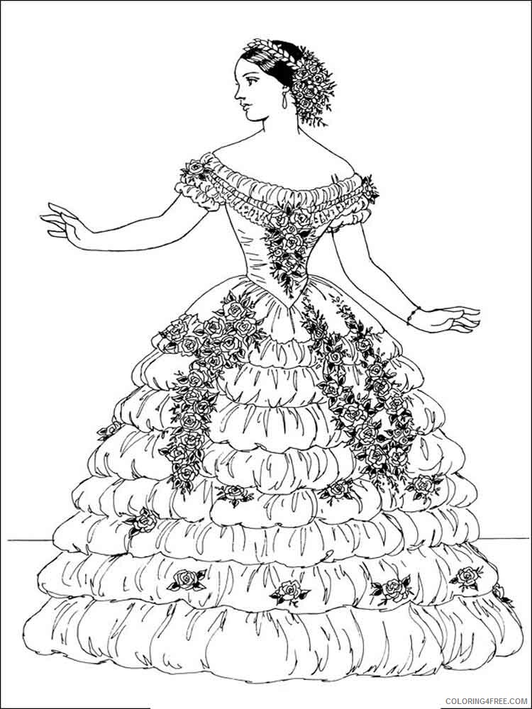 Victorian Woman Coloring Pages for Girls victorian woman 7 Printable 2021 1389 Coloring4free
