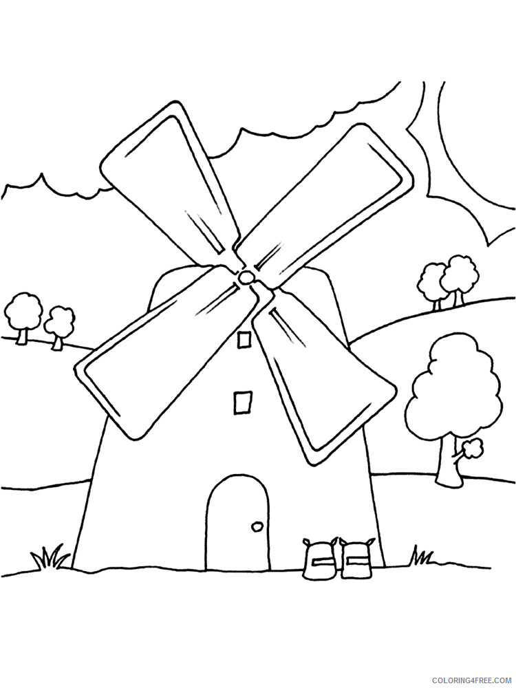 Windmill Coloring Pages for Kids Windmill 15 Printable 2021 774 Coloring4free
