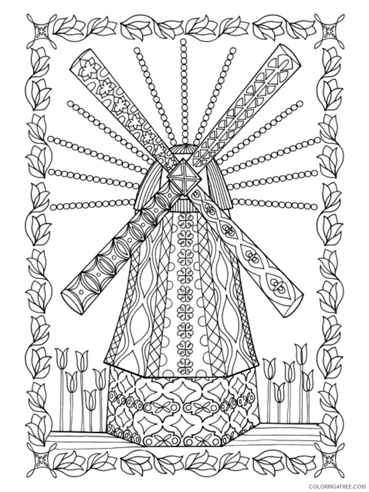 Windmill Coloring Pages for Kids Windmill 2 Printable 2021 777 Coloring4free