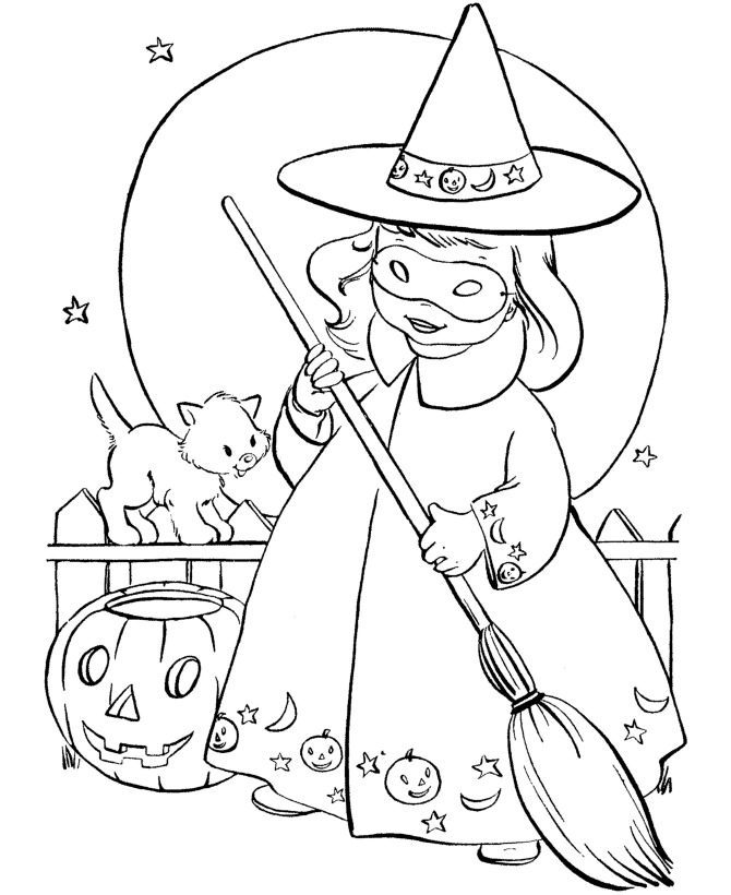 Witch Coloring Pages for Girls Cute Witch Halloween Printable 2021 1393 Coloring4free
