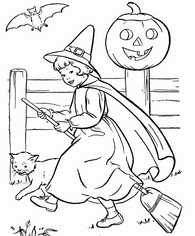 Witch Coloring Pages for Girls Cute Witch Halloween Printable 2021 1394 Coloring4free