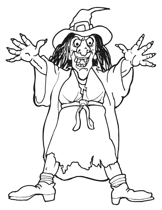 Witch Coloring Pages for Girls Getchya Witch Scary Printable 2021 1397 Coloring4free