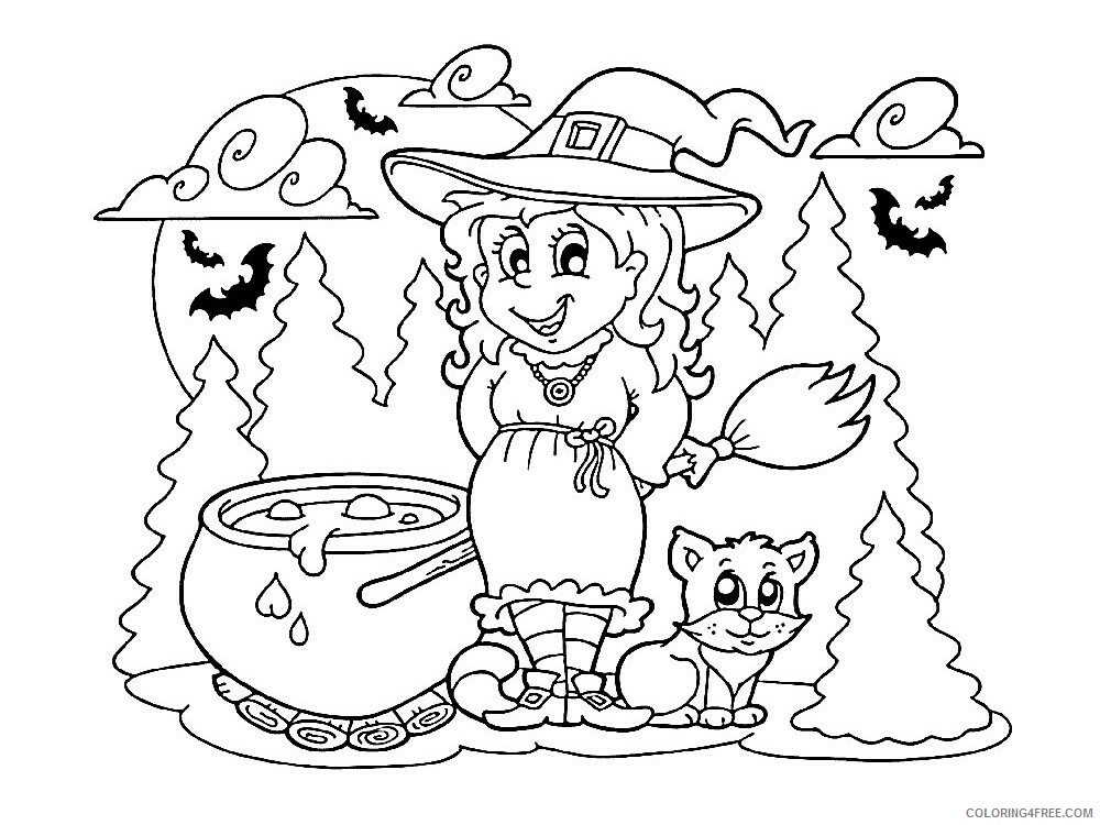 Witch Coloring Pages for Girls Witch 11 Printable 2021 1418 Coloring4free