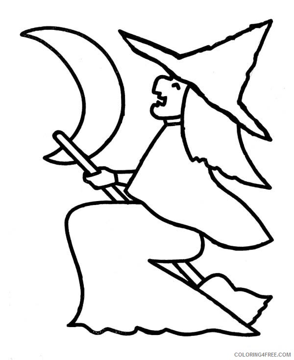 Witch Coloring Pages for Girls Witch Figure on Halloween Day Printable 2021 1435 Coloring4free