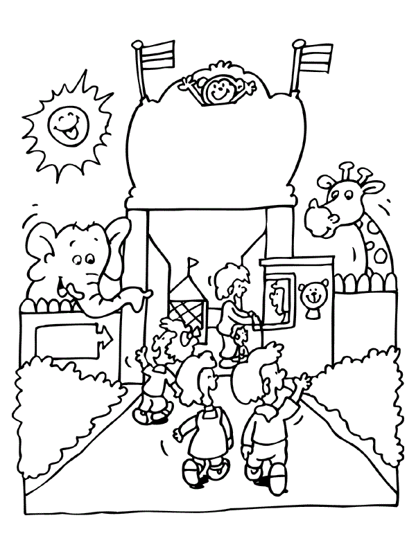 Zoo Coloring Pages for Kids Happy Zoo Animals to Print Printable 2021 788 Coloring4free