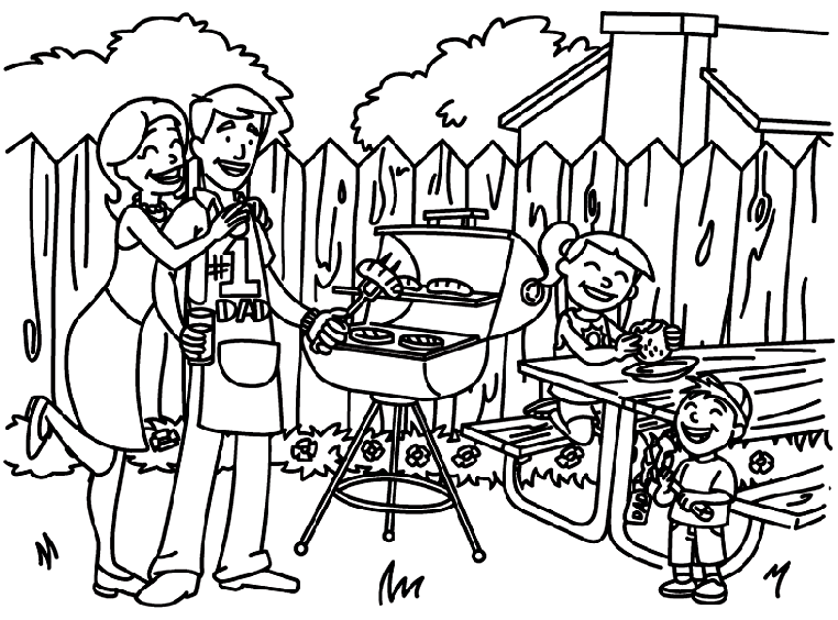 4th of July Coloring Pages 4th of July Backyard BBQ Printable 2021 0019 Coloring4free