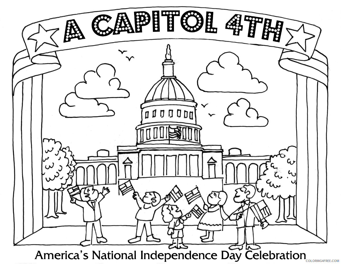 4th of July Coloring Pages 4th of July Capitol Printable 2021 0012 Coloring4free