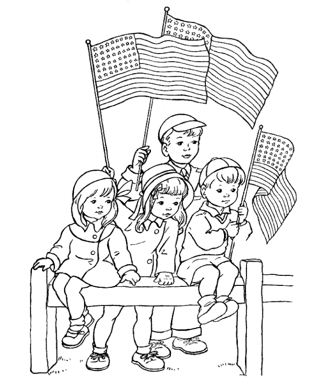 4th of July Coloring Pages 4th of July Watching Parade Printable 2021 0025 Coloring4free