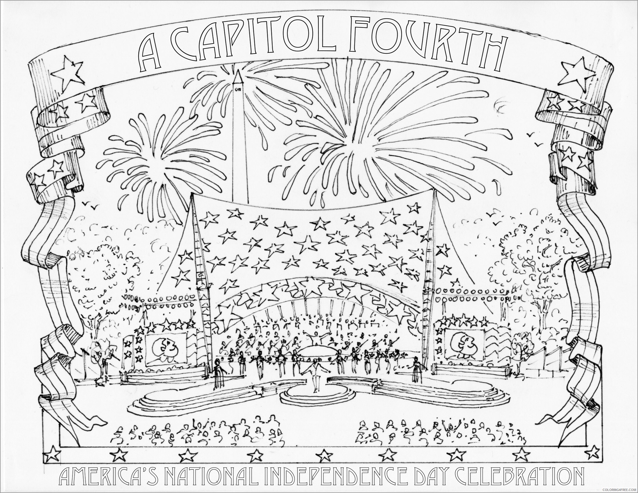 4th of July Coloring Pages 4th of july fireworks for adults Printable 2021 0026 Coloring4free