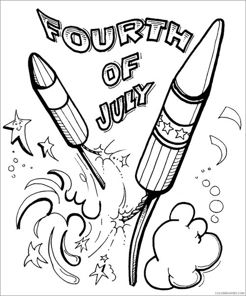 4th of July Coloring Pages 4th of july rockets Printable 2021 0027 Coloring4free