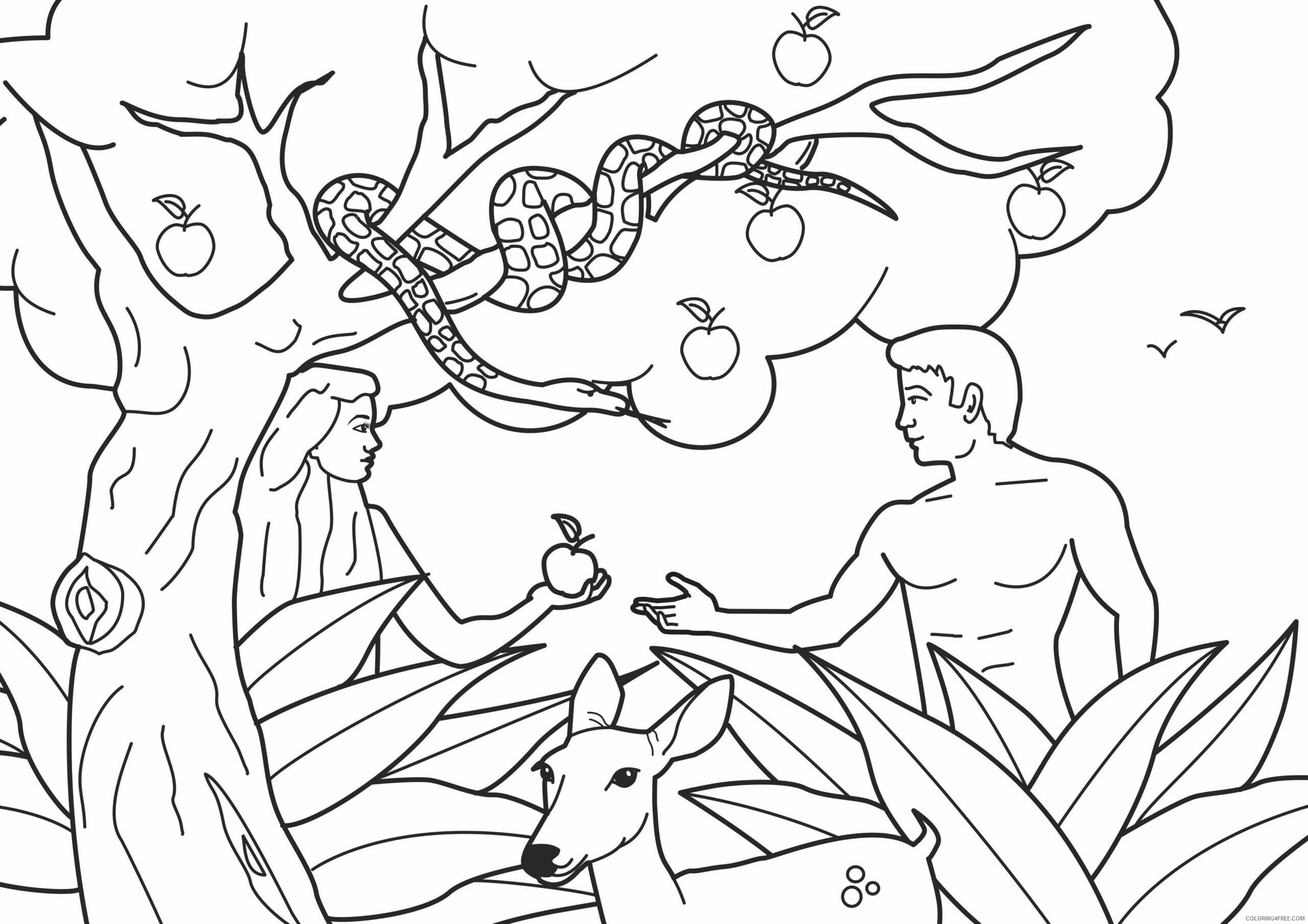 Adam and Eve Coloring Pages Adam and Eve Printable 2021 0038 Coloring4free