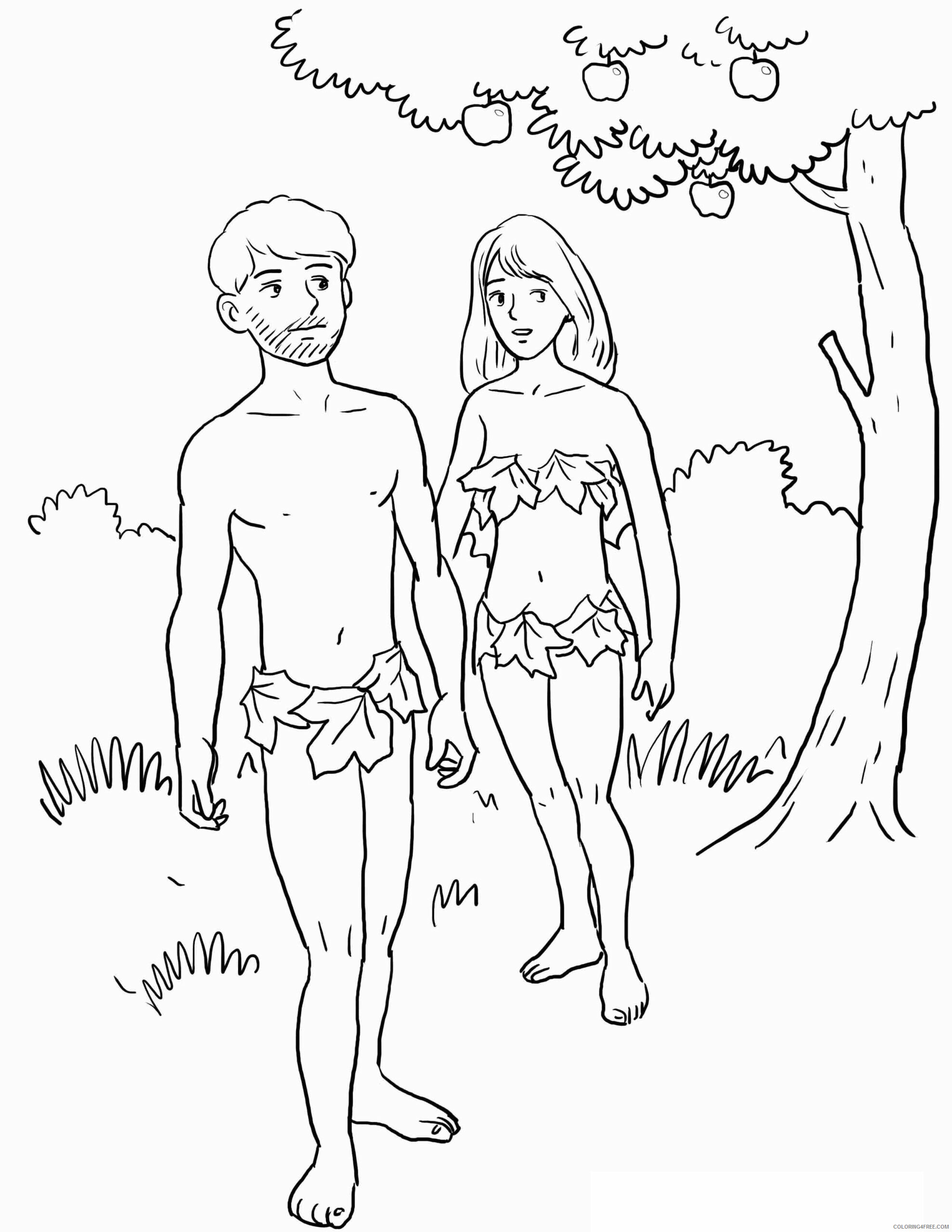 Adam and Eve Coloring Pages Adam and Eve for Kids Printable 2021 0037 Coloring4free