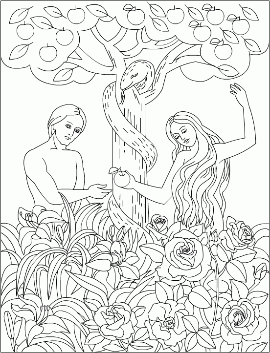 Adam and Eve Coloring Pages adam und eva wqFjP Printable 2021 0041 Coloring4free