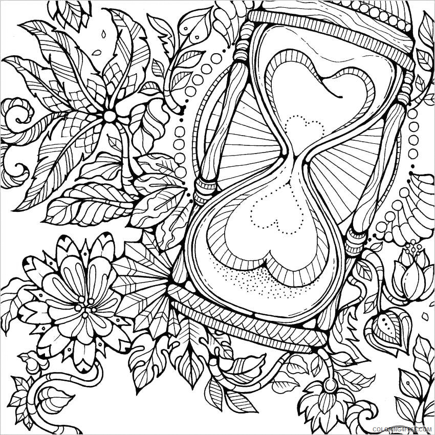 Adult Heart Coloring Pages Heart Hourglass Adult Printable 2021 0054 Coloring4free