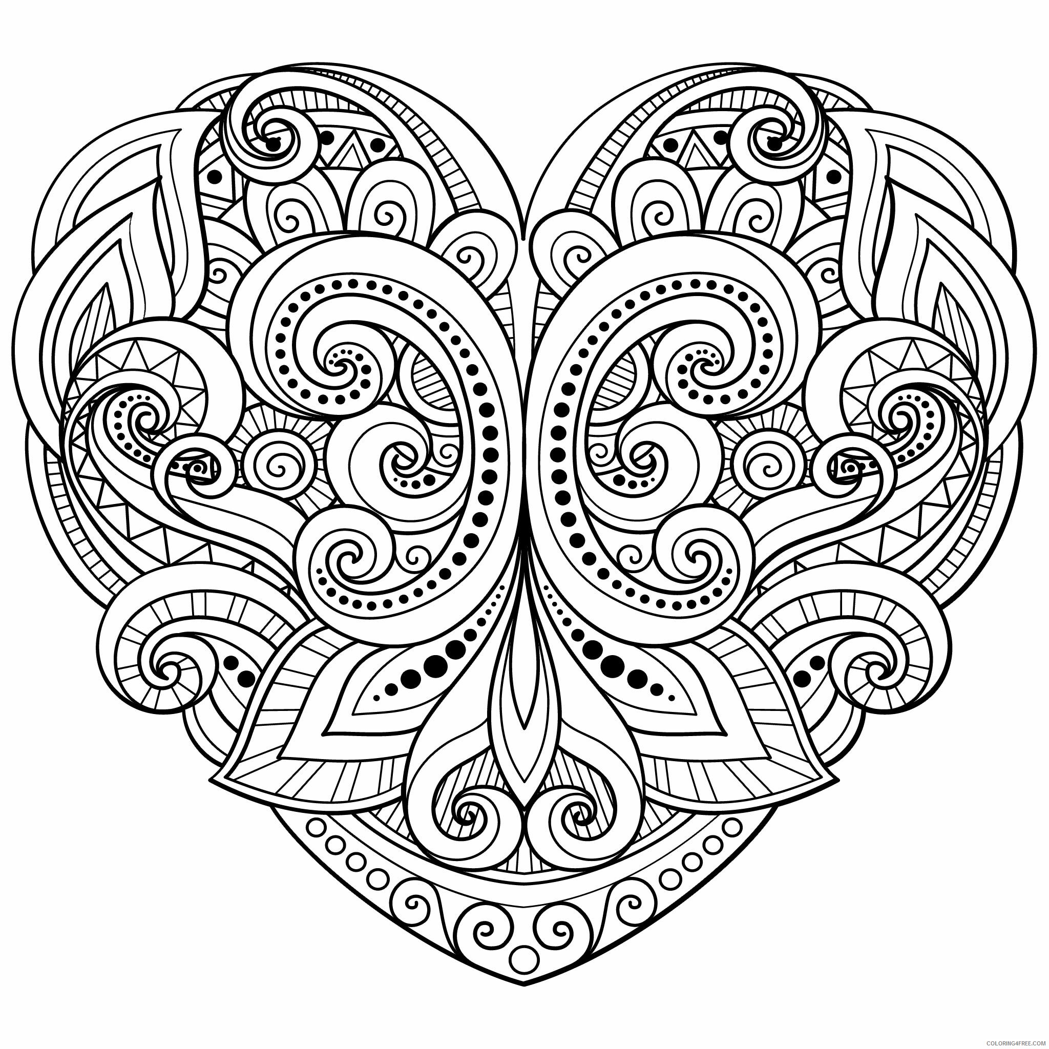 Adult Heart Coloring Pages Heart for Adults Printable 2021 0050 Coloring4free