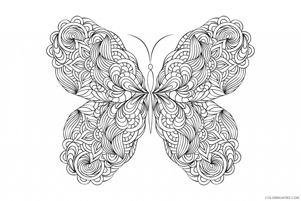 Adult Heart Coloring Pages Pretty Butterfly for Adults Printable 2021 0071 Coloring4free