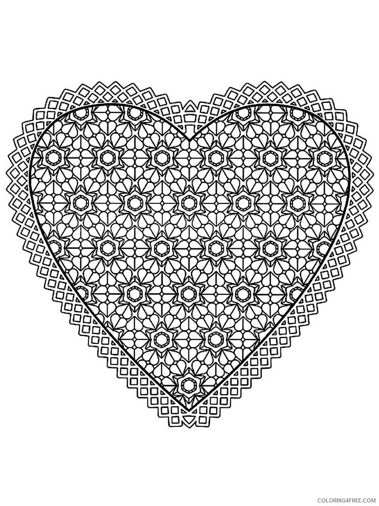 Adult Heart Coloring Pages hearts for adults 14 Printable 2021 0058 Coloring4free