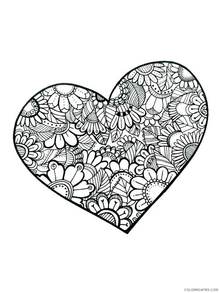 Adult Heart Coloring Pages hearts for adults 15 Printable 2021 0059 Coloring4free