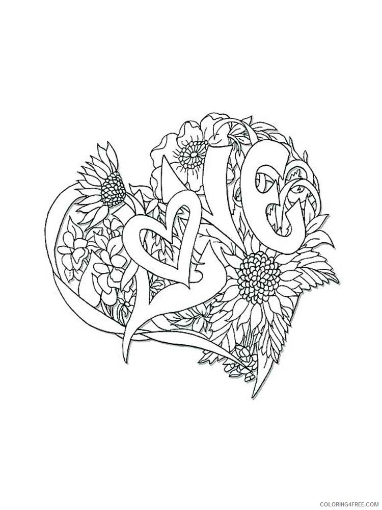 Adult Heart Coloring Pages hearts for adults 16 Printable 2021 0060 Coloring4free